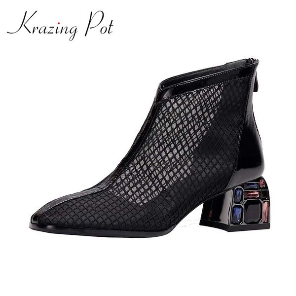 krazing pot 2020 air mesh breathable saxy mature large size zipper thick high heel summer sunscreen round toe ankle boots l3f9, Black
krazing pot 2020 air mesh breathable saxy mature large size zipper thick high heel summer sunscreen round toe ankle boots l3f9, Black
