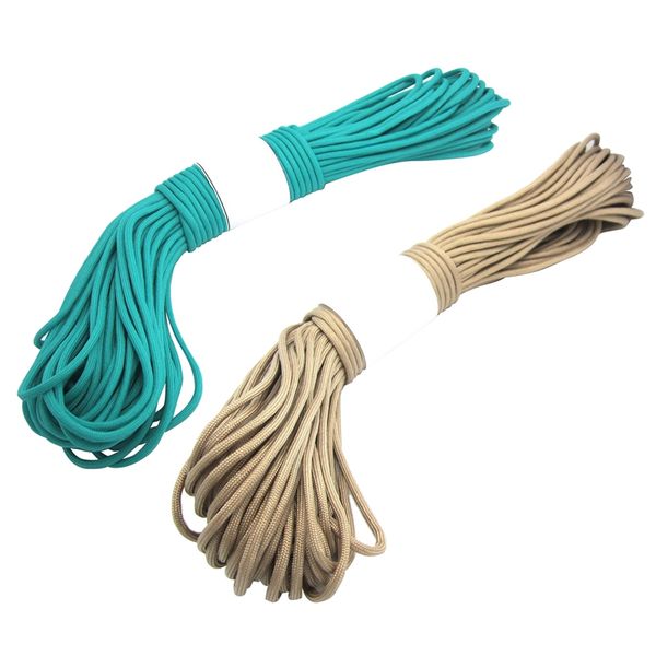 2 pcs parachute code rope, 7 strands, 550 pounds, 100 feet lake blue & beige
2 pcs parachute code rope, 7 strands, 550 pounds, 100 feet lake blue & beige