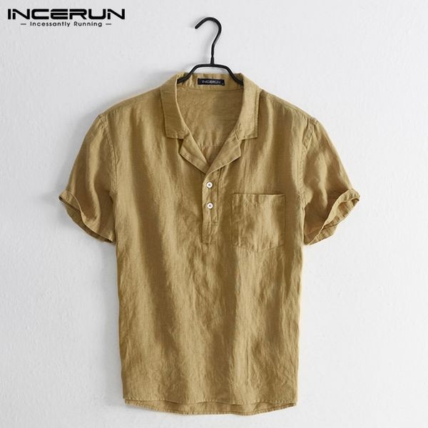 incerun summer men solid color shirt short sleeve vintage lapel 2020 cotton harajuku breathable casual camisas hombre s-5xl, White;black
incerun summer men solid color shirt short sleeve vintage lapel 2020 cotton harajuku breathable casual camisas hombre s-5xl, White;black