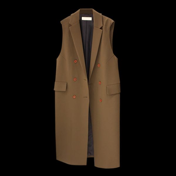 lanmrem suit notched sleeveless kahki and black colors double breasted min calf length vest female pocket jacket 2a04001xl, Black;white
lanmrem suit notched sleeveless kahki and black colors double breasted min calf length vest female pocket jacket 2a04001xl, Black;white