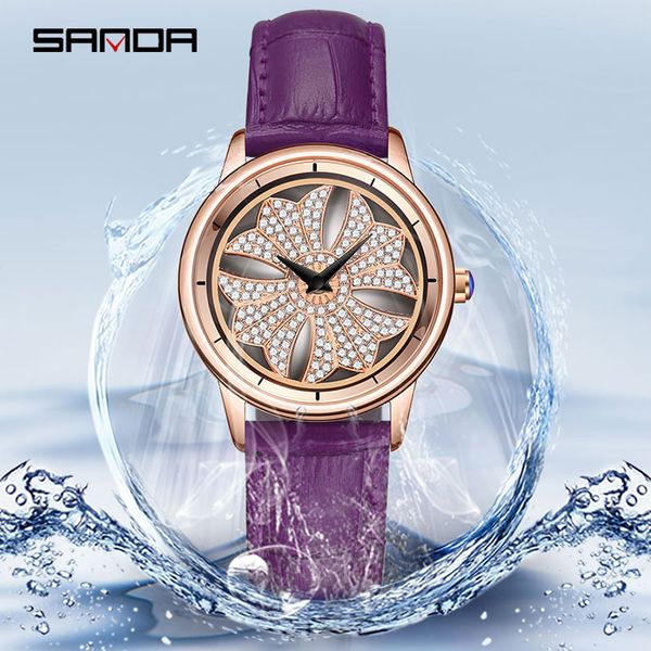 sanda charming crystal decoration rotating dial women watch life waterproof quartz movement leather strap senhoras assistam p242, Slivery;brown
sanda charming crystal decoration rotating dial women watch life waterproof quartz movement leather strap senhoras assistam p242, Slivery;brown