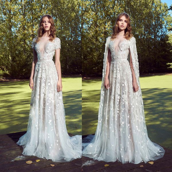 elegant zuhair murad a line wedding dresses with wrap jewel short sleeve lace applique sequins wedding gowns sweep train robe de mariée, White
elegant zuhair murad a line wedding dresses with wrap jewel short sleeve lace applique sequins wedding gowns sweep train robe de mariée, White