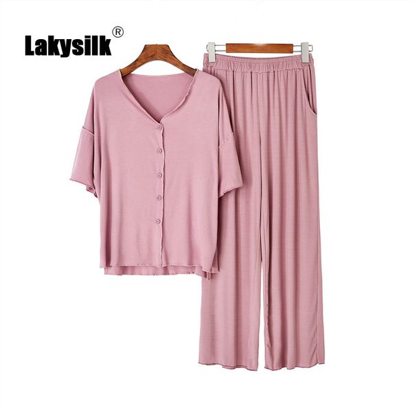 comfortable modal homewear set women's solid pajamas cotton v-neck short-sleeve cardigan+trousers new spring and summer, Black;red
comfortable modal homewear set women's solid pajamas cotton v-neck short-sleeve cardigan+trousers new spring and summer, Black;red