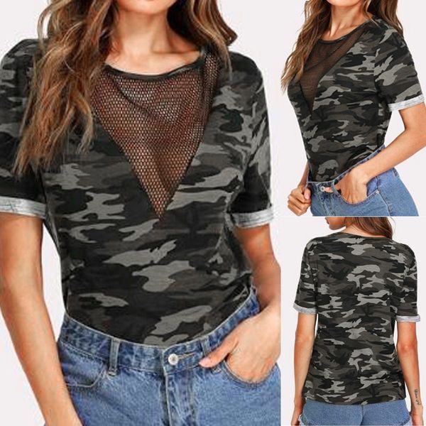 blouse 2019 fashion woman summer loose casual mesh camouflage short sleeve short sleeve women plus size female clothes#5, White
blouse 2019 fashion woman summer loose casual mesh camouflage short sleeve short sleeve women plus size female clothes#5, White