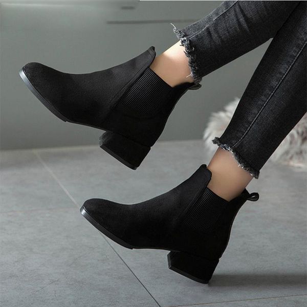 autumn shoes women ankle boots suede black boots slip on ladies casual thick heel shoes fashion comfortable
autumn shoes women ankle boots suede black boots slip on ladies casual thick heel shoes fashion comfortable