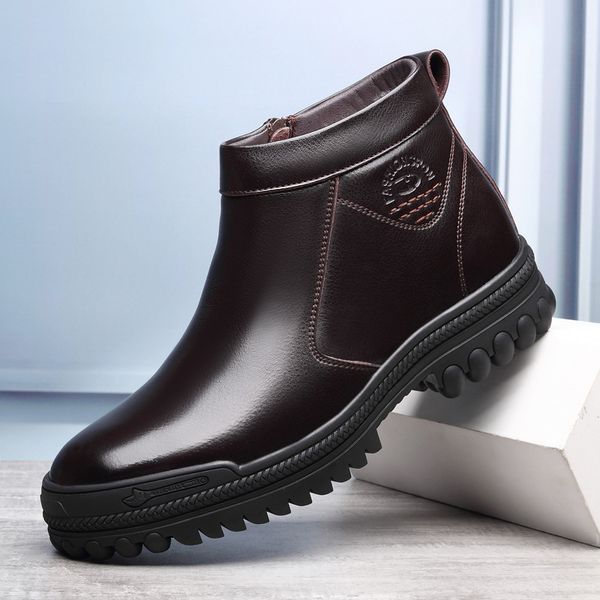 thicken warm wool snow boots men fashion cow leather winter shoes platform fur ankle boot gentleman formal dress botas masculina, Black
thicken warm wool snow boots men fashion cow leather winter shoes platform fur ankle boot gentleman formal dress botas masculina, Black