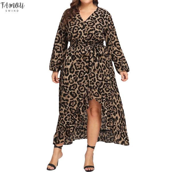 women plus size leopard print maxi dress autumn full sleeve v neck bandage high waist party dresses ladies ruffles vestidos, Black;gray
women plus size leopard print maxi dress autumn full sleeve v neck bandage high waist party dresses ladies ruffles vestidos, Black;gray