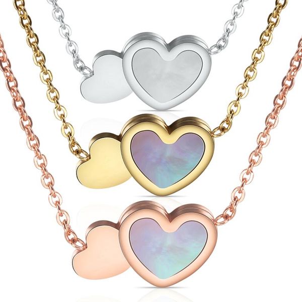 ty305 fashion fresh double love heart stainless steel clavicle necklace girl christmas gift, Silver
ty305 fashion fresh double love heart stainless steel clavicle necklace girl christmas gift, Silver
