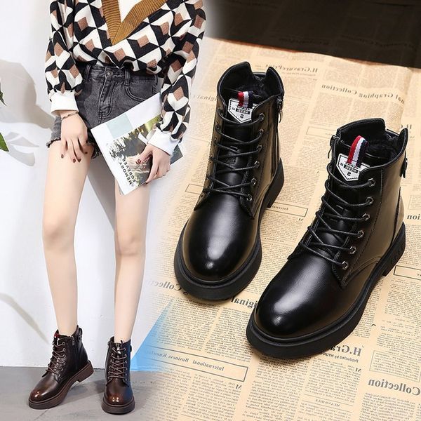 ladies martins boots 2019 new autumn and winter velvet boots thick bottom joker english wind net red boots women, Black
ladies martins boots 2019 new autumn and winter velvet boots thick bottom joker english wind net red boots women, Black