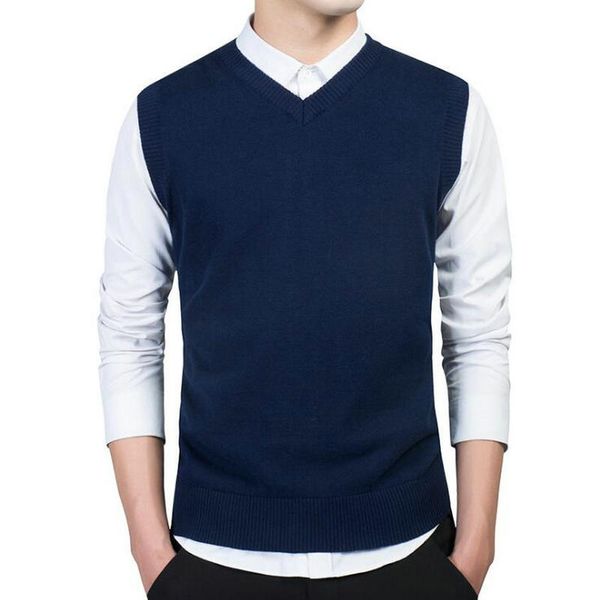 2019 casual pullover pure color cotton sim fit sleeveless mens sweater fashion v-neck knitted vests men sweaters, White;black
2019 casual pullover pure color cotton sim fit sleeveless mens sweater fashion v-neck knitted vests men sweaters, White;black