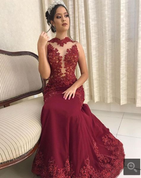 2019 new arrival burgundy tulle mermaid lace appliques evening dress sleeveless beaded formal evening gowns selling, White;black
2019 new arrival burgundy tulle mermaid lace appliques evening dress sleeveless beaded formal evening gowns selling, White;black