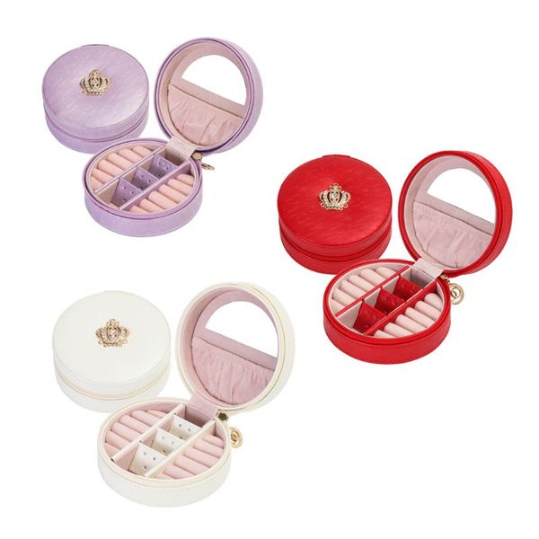 jewelry storage box round zipper organizer ring earrings ear stud necklace bracelet pocket mirror crown decoration, Pink;blue
jewelry storage box round zipper organizer ring earrings ear stud necklace bracelet pocket mirror crown decoration, Pink;blue