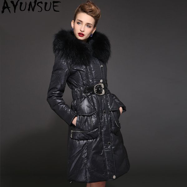 women's down & parkas long winter jacket woman hooded duck coat large fur collar fashion luxury jackets slim 2021 d00163 kj2611, Black
women's down & parkas long winter jacket woman hooded duck coat large fur collar fashion luxury jackets slim 2021 d00163 kj2611, Black