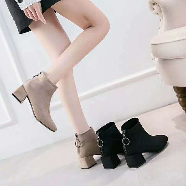 white ankle boots pointe shoes back zip winter footwear booties ladies zipper boots-women low pointy 2020 genuine high heel med, Black
white ankle boots pointe shoes back zip winter footwear booties ladies zipper boots-women low pointy 2020 genuine high heel med, Black