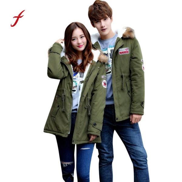 women winter coat thickening cotton womens outwear fur collar couple coat cotton pocket long hooded jacket ing, Black
women winter coat thickening cotton womens outwear fur collar couple coat cotton pocket long hooded jacket ing, Black