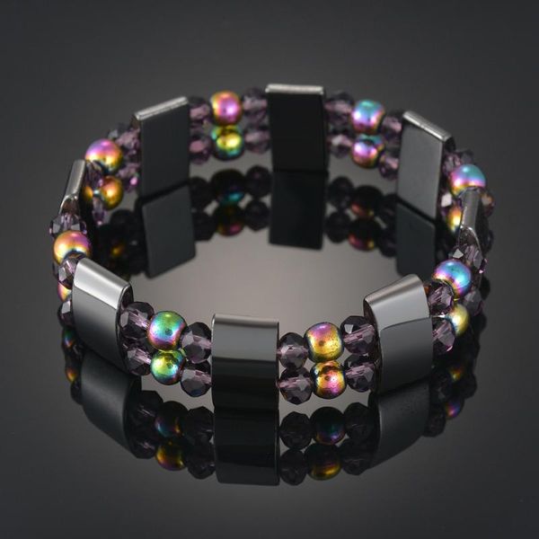 double hematite women's bracelet men purple crystal charm bracelets for women color bead natural energy stone jewelry, Black
double hematite women's bracelet men purple crystal charm bracelets for women color bead natural energy stone jewelry, Black