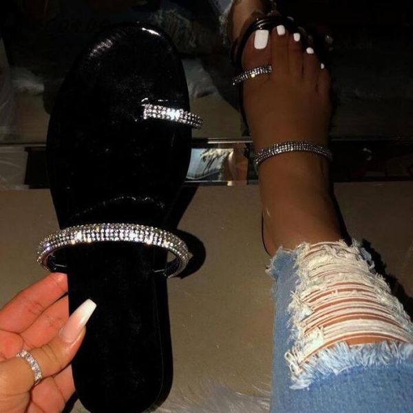 2020 new fashion color amazon large size rhinestone temperament clip toe holiday beach sandals and slippers, Black
2020 new fashion color amazon large size rhinestone temperament clip toe holiday beach sandals and slippers, Black