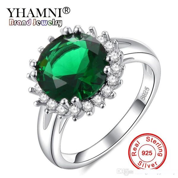 yhamni solid 925 silver green gem кольца pop мода vintage кольца свадебные украшения день рождения подарки для женщин ra0140, Slivery;golden 
yhamni solid 925 silver green gem кольца pop мода vintage кольца свадебные украшения день рождения подарки для женщин ra0140, Slivery;golden