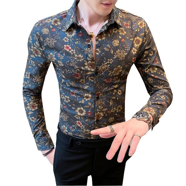2019 long-sleeved flower shirt summer new male net red trend social spirit guy korean version of the slim handsome shirt, White;black
2019 long-sleeved flower shirt summer new male net red trend social spirit guy korean version of the slim handsome shirt, White;black