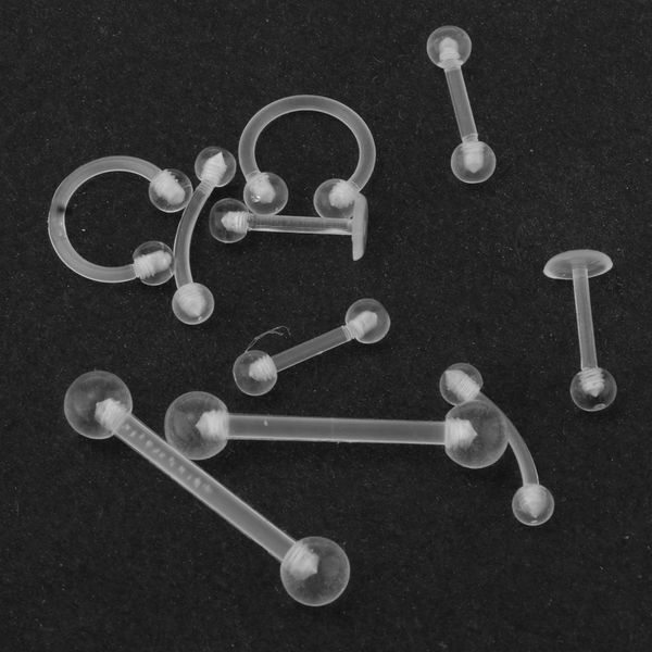 10pcs clear acrylic nose studs ring eyebow tongue bars piercing jewelry, Slivery;golden
10pcs clear acrylic nose studs ring eyebow tongue bars piercing jewelry, Slivery;golden