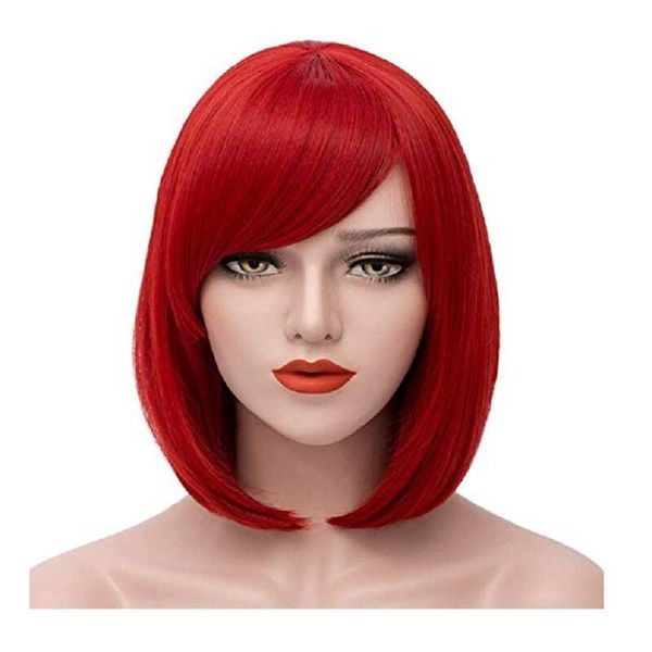 vicwig 12inch synthetic straight short bob wigs with bangs red purple cosplay wig for women, Black
vicwig 12inch synthetic straight short bob wigs with bangs red purple cosplay wig for women, Black