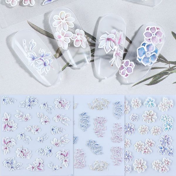 5d embossed nail decals empaistic water transfer stickers adhesive flowers blooming nail sliders decorations fashion tips tr1019, Black 
5d embossed nail decals empaistic water transfer stickers adhesive flowers blooming nail sliders decorations fashion tips tr1019, Black