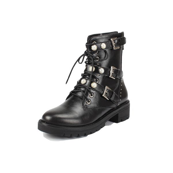 2018 european women genuine leather motorcycle boots pearl winter shoes women botas mujer size 35-40, Black
2018 european women genuine leather motorcycle boots pearl winter shoes women botas mujer size 35-40, Black