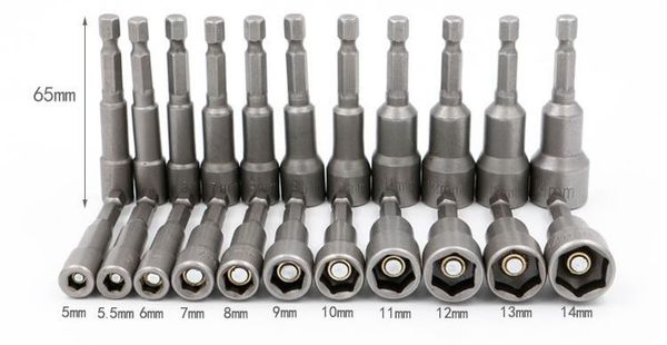 65mm 5-14mm alloy hex socket sleeve nozzles 1/4" drill bits adapter electric screwdriver strong magnetic nut hexagon sleeve
65mm 5-14mm alloy hex socket sleeve nozzles 1/4" drill bits adapter electric screwdriver strong magnetic nut hexagon sleeve