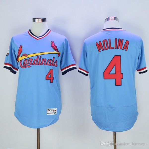 2019 new fabric flexbase version #4 yadier molina color white gray blue red retro jerseys size:m-xxxl, Black;blue
2019 new fabric flexbase version #4 yadier molina color white gray blue red retro jerseys size:m-xxxl, Black;blue