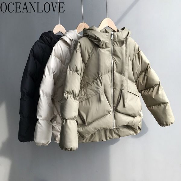 oceanlove thick solid hooded women jacket zipper warm korean short winter coat warm 2019 casual student parkas pockets 13346, Black
oceanlove thick solid hooded women jacket zipper warm korean short winter coat warm 2019 casual student parkas pockets 13346, Black