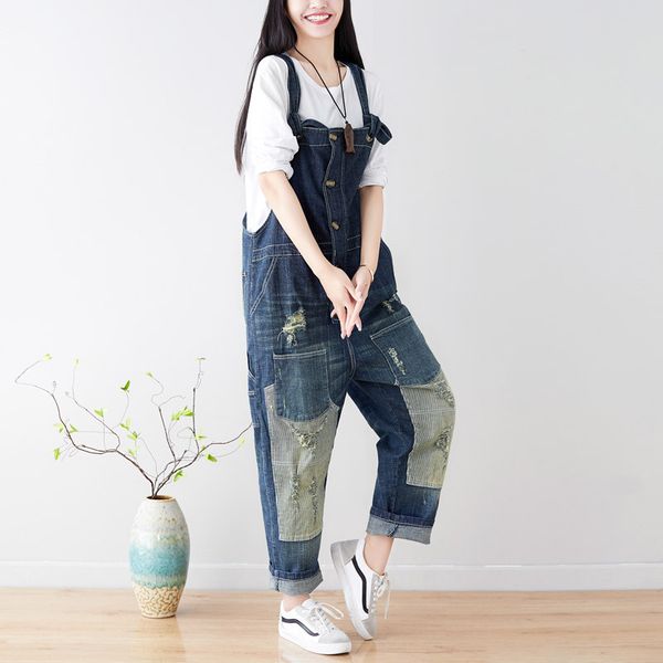 women pockets button drop crotch denim overalls baggy hole ripped jean jumpsuits boyfriend cargo bib suspender cowboy rompers, Black;white
women pockets button drop crotch denim overalls baggy hole ripped jean jumpsuits boyfriend cargo bib suspender cowboy rompers, Black;white