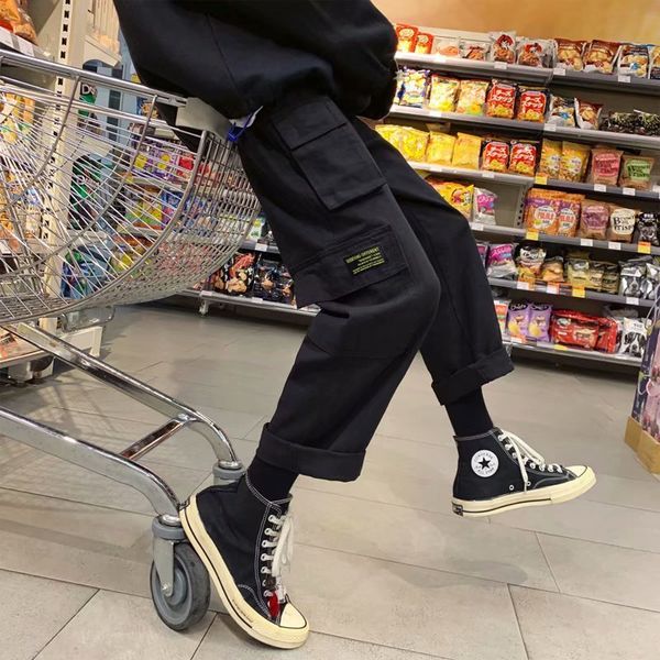 of ins overalls fashion brand loose straight tube all-around men's pants spring and summer leisure students' pants, Black
of ins overalls fashion brand loose straight tube all-around men's pants spring and summer leisure students' pants, Black