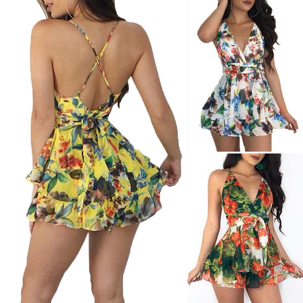 2019 new women summer floral halter beach jumpsuit clubwear bodycon backless playsuit romper short pants trouser, Black;white
2019 new women summer floral halter beach jumpsuit clubwear bodycon backless playsuit romper short pants trouser, Black;white