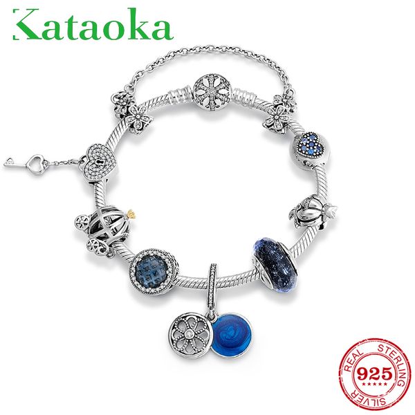new 925 sterling silver charm blue bead bracelet women cz beads heart heart lock and key bangles femme fashion jewelry, Black
new 925 sterling silver charm blue bead bracelet women cz beads heart heart lock and key bangles femme fashion jewelry, Black