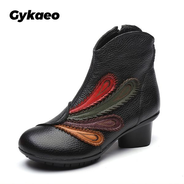 gykaeo brand 2020 winter women genuine leather boots female folk style comfortable warm shoes woman ankle boots sapato feminino, Black
gykaeo brand 2020 winter women genuine leather boots female folk style comfortable warm shoes woman ankle boots sapato feminino, Black