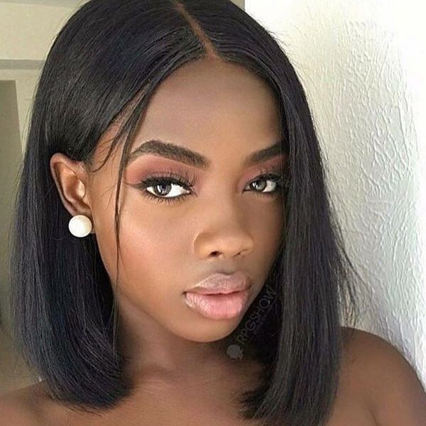 13*6 natural hairline silky straight lace front human hair wigs with baby hair bleached knots brazilian remy hair full lace wig, Black 
13*6 natural hairline silky straight lace front human hair wigs with baby hair bleached knots brazilian remy hair full lace wig, Black