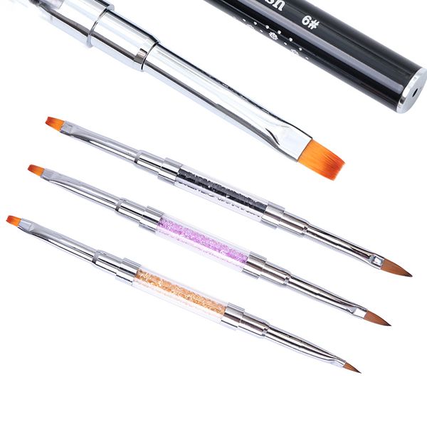 dual-ended acrylic crystal uv gel drawing brushes with cap 19cm rhinestone handle manicure pen nail art brush tools, Silver
dual-ended acrylic crystal uv gel drawing brushes with cap 19cm rhinestone handle manicure pen nail art brush tools, Silver