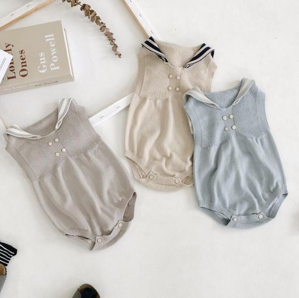 2020 new baby girls boys knitted romper sleeveless summer kids jumpsuit 0-2t, Blue 
2020 new baby girls boys knitted romper sleeveless summer kids jumpsuit 0-2t, Blue