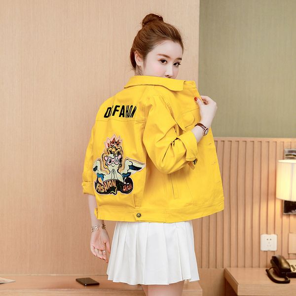 women's denim jacket spring autumn loose plus size short jackets baseball uniform printing letter womens coat casual denim, Black;brown
women's denim jacket spring autumn loose plus size short jackets baseball uniform printing letter womens coat casual denim, Black;brown
