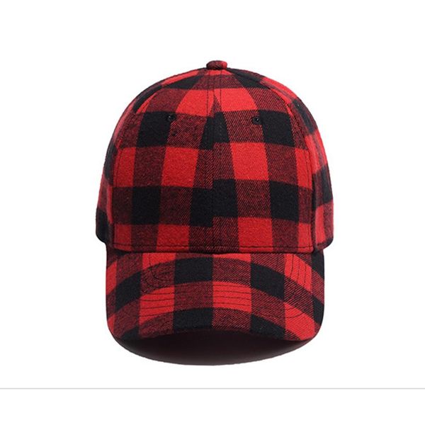 men's baseball cap travel outdoor cotton hats plaid baseball caps, Blue;gray