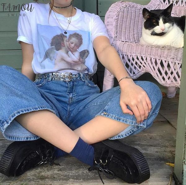 ulzzang мода kawaii ангел printed женщины футболки лето сыпучие коротким рукавом o шея повседневная одежда vogue tumblr chic tops tee, White
ulzzang мода kawaii ангел printed женщины футболки лето сыпучие коротким рукавом o шея повседневная одежда vogue tumblr chic tops tee, White