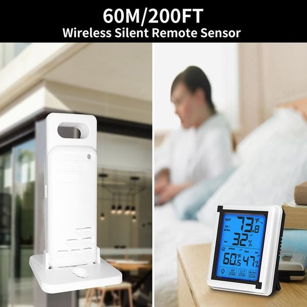 indoor and outdoor thermometer wireless temperature and humidity monitor touch electronic weather clock hygrometer
indoor and outdoor thermometer wireless temperature and humidity monitor touch electronic weather clock hygrometer