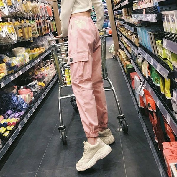 cargo pants women high waist full length loose jogging trousers street wear overalls harem pants pink khaki leopard strap, Black;white
cargo pants women high waist full length loose jogging trousers street wear overalls harem pants pink khaki leopard strap, Black;white