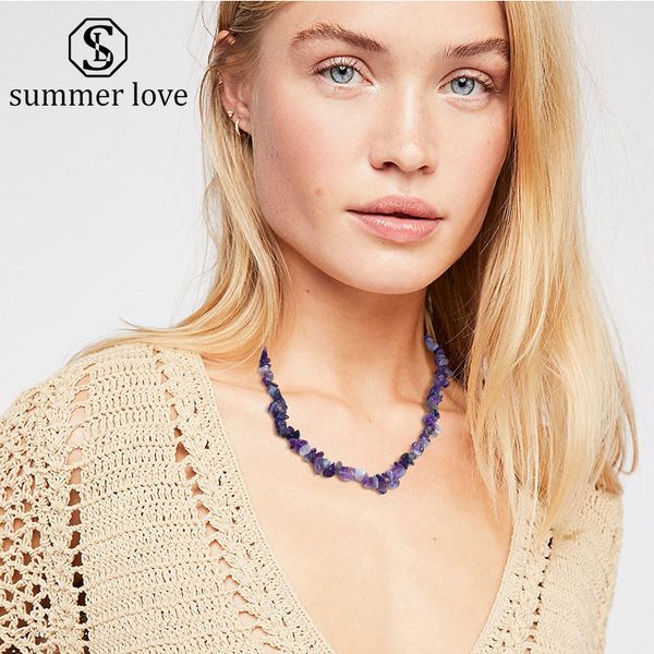 women natural irregular gravel stone charm necklace 8 color handmade braided choker necklace fashion jewelry gift, Silver
women natural irregular gravel stone charm necklace 8 color handmade braided choker necklace fashion jewelry gift, Silver