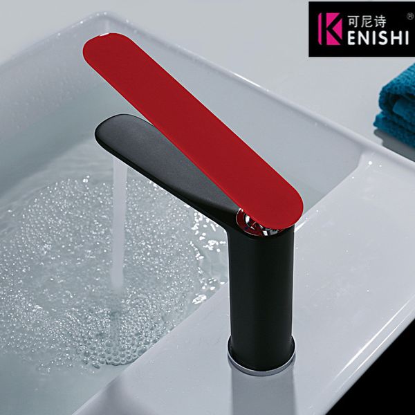 kenishi modern black bathroom basin faucet with red round handle tap bathroom for sink cold and water mixer faucets
kenishi modern black bathroom basin faucet with red round handle tap bathroom for sink cold and water mixer faucets
