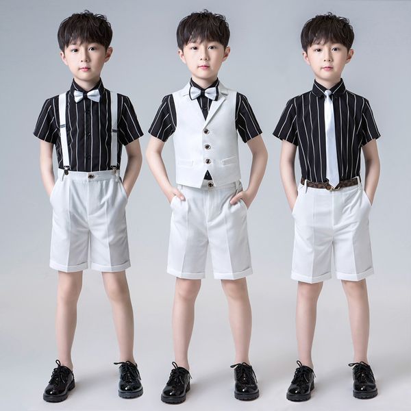 children fomal dresses vest set kids host piano performance catwalk costumes flower boys shirt shorts vest outfits, White
children fomal dresses vest set kids host piano performance catwalk costumes flower boys shirt shorts vest outfits, White