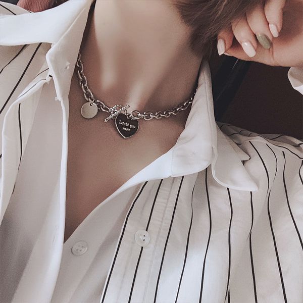 hip hop hong kong style punk thick chain lovely lettered necklace net red street fashion disco choker collar necklace, Silver
hip hop hong kong style punk thick chain lovely lettered necklace net red street fashion disco choker collar necklace, Silver