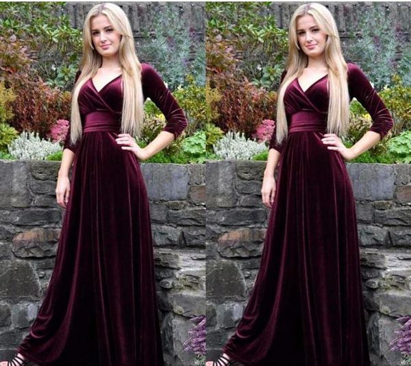 new elegant v-neck a-line evening dresses burgundy velvet 2019 simple prom dresses robe arabic muslim charming pleat prom party dress, Black;red
new elegant v-neck a-line evening dresses burgundy velvet 2019 simple prom dresses robe arabic muslim charming pleat prom party dress, Black;red