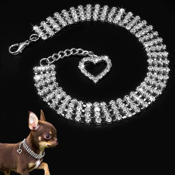 stonefans exquisite bling rhinestone dog collar choker jewelry crystal heart pendant necklace for pet cat little dogs jewellery accessories, Silver
stonefans exquisite bling rhinestone dog collar choker jewelry crystal heart pendant necklace for pet cat little dogs jewellery accessories, Silver