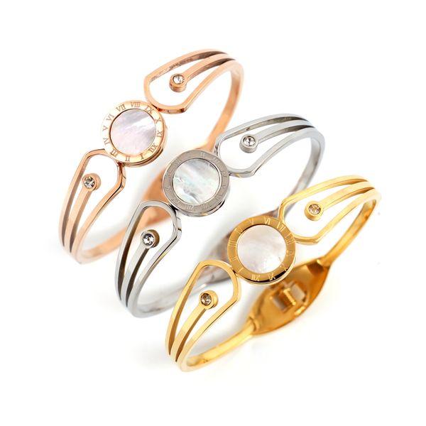 rose gold color roman number bracelets round open cuff crystal bracelet double shape women jewelry pulseras, Black
rose gold color roman number bracelets round open cuff crystal bracelet double shape women jewelry pulseras, Black
